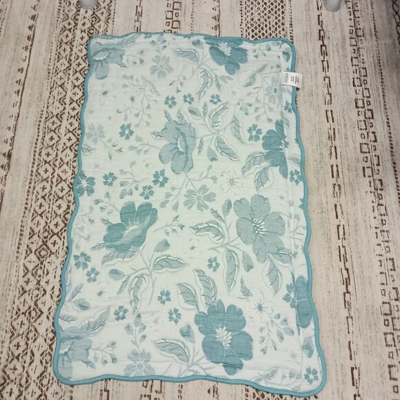 The Pioneer Woman Evie 2-Piece King Quilt Sham Set Quilted Teal Zipper Closure - Picture 4 of 6